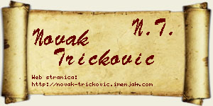 Novak Tričković vizit kartica